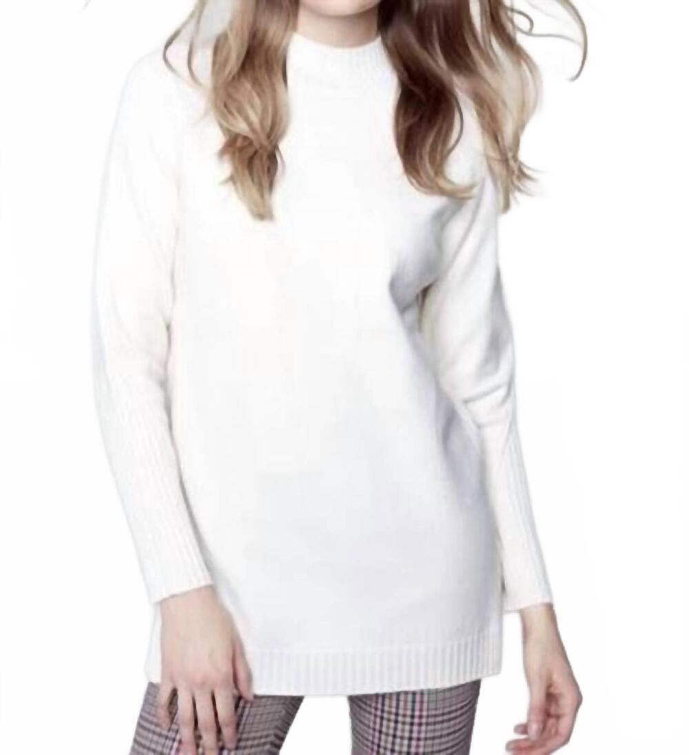 NEW CHARLIE B mock neck tunic sweater in ecru